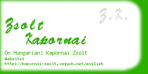 zsolt kapornai business card